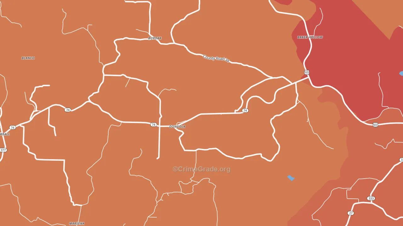 Dongola, AR Map of Drug-Related Crime Rates