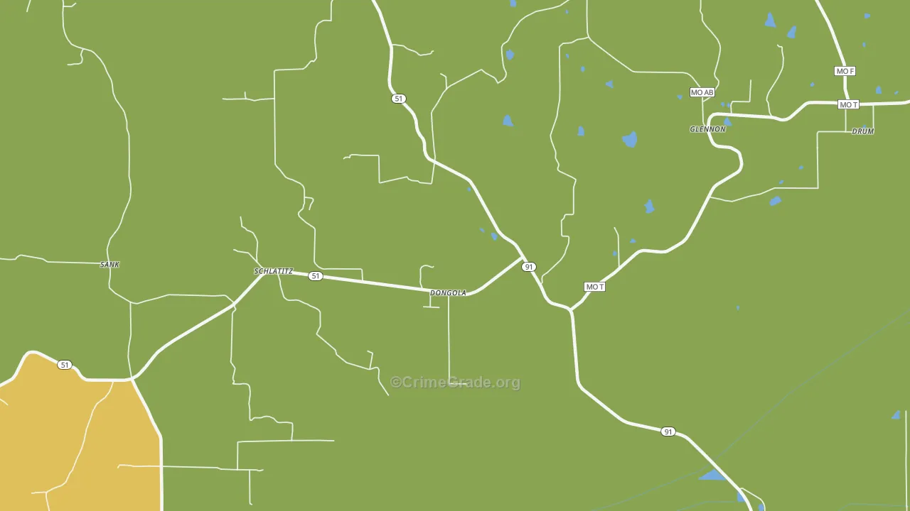 Dongola, MO Map of Drug-Related Crime Rates