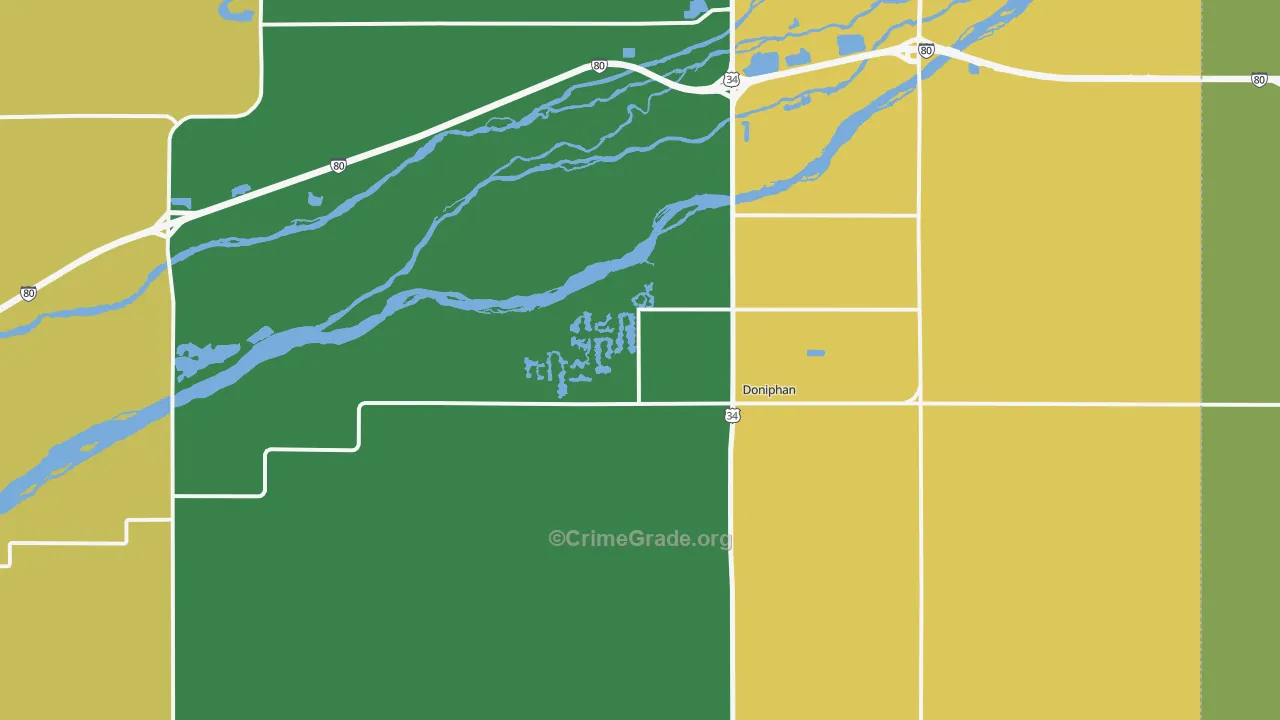 Doniphan, NE Map of Drug-Related Crime Rates
