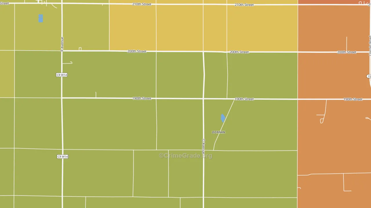 Donnan, IA Map of Drug-Related Crime Rates
