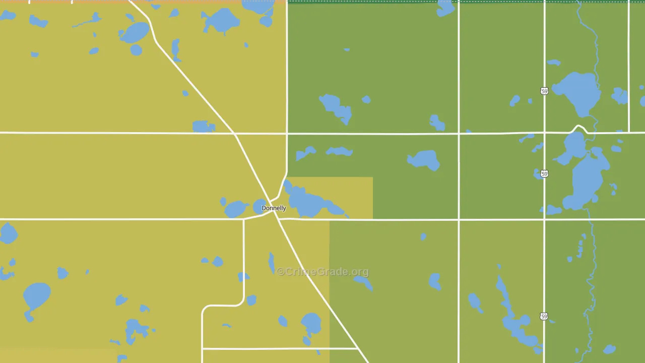 Donnelly, MN Map of Drug-Related Crime Rates