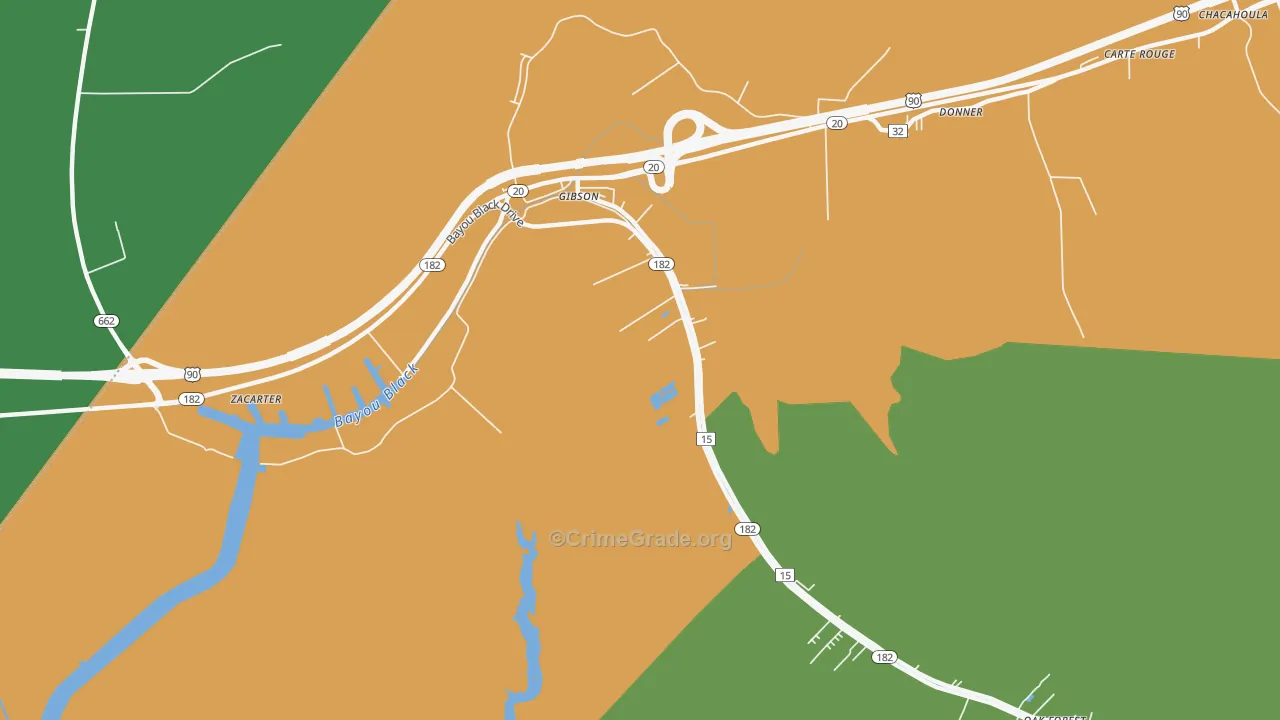 Donner, LA Map of Drug-Related Crime Rates