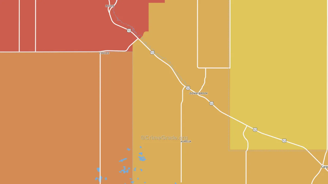 Donnybrook, ND Map of Drug-Related Crime Rates