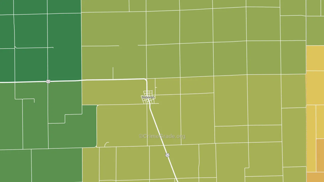 Donovan, IL Map of Drug-Related Crime Rates