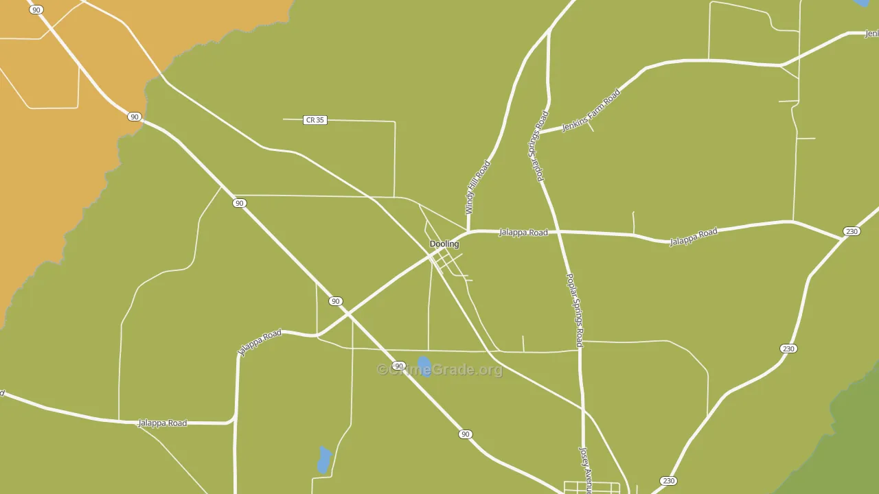 Dooling, GA Map of Drug-Related Crime Rates