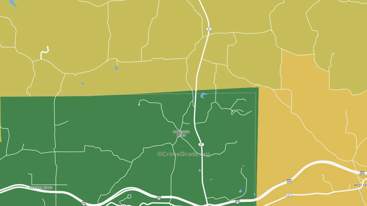 Doolittle Mills, IN Map of Drug-Related Crime Rates
