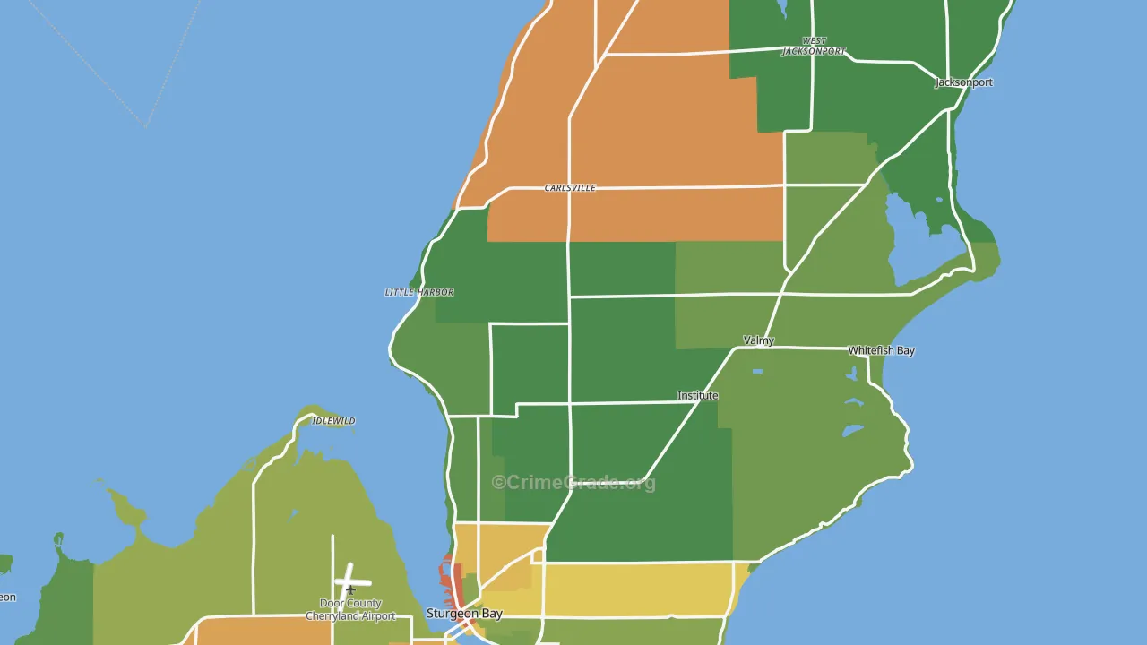 Door County, WI Map of Drug-Related Crime Rates