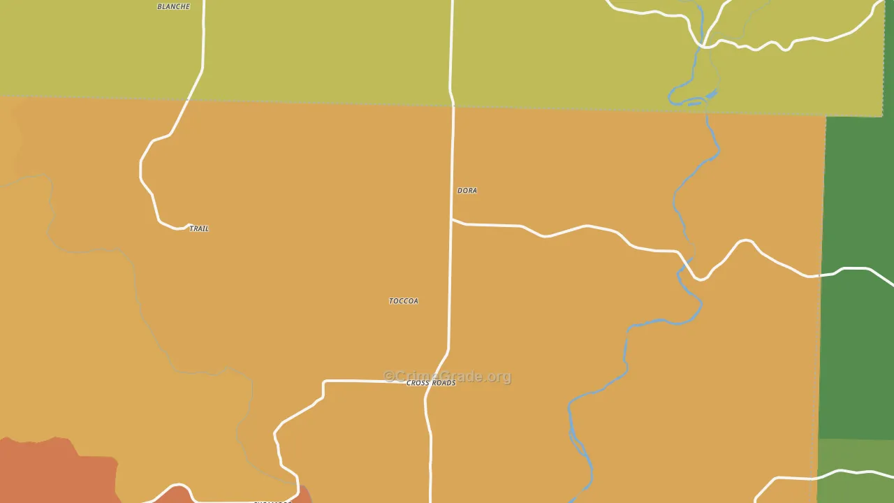 Dora, MO Map of Drug-Related Crime Rates