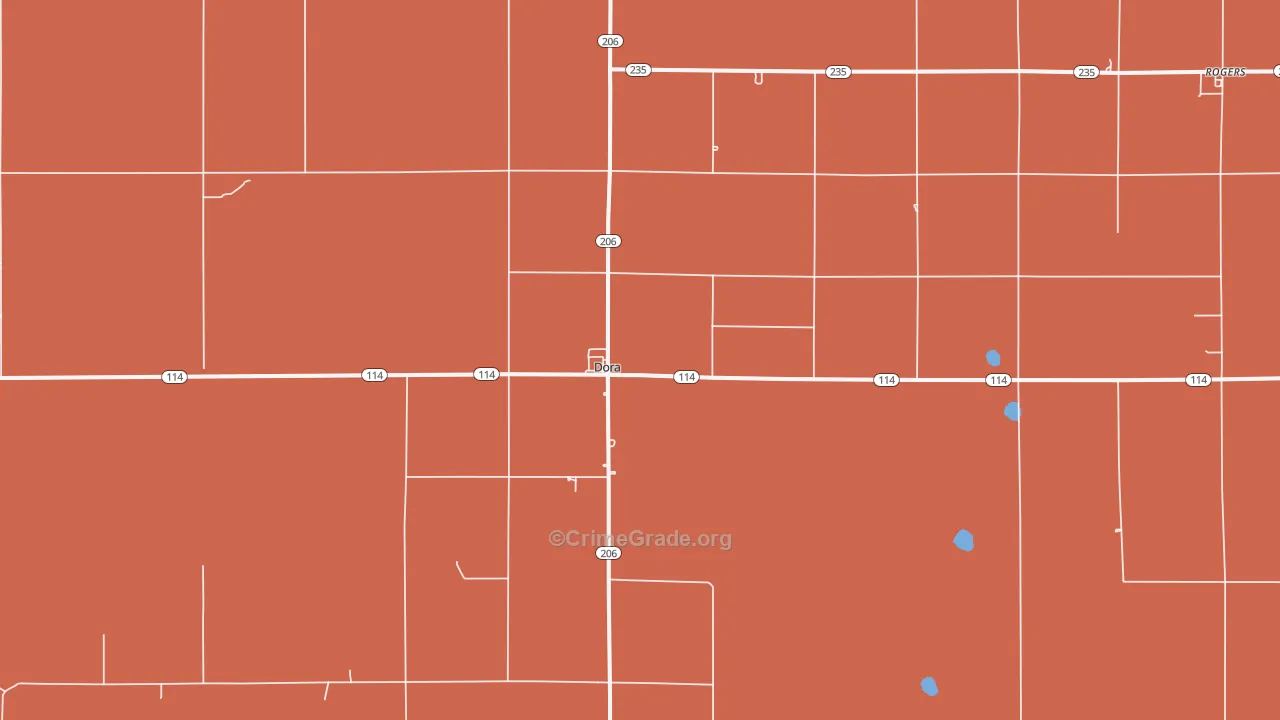 Dora, NM Map of Drug-Related Crime Rates
