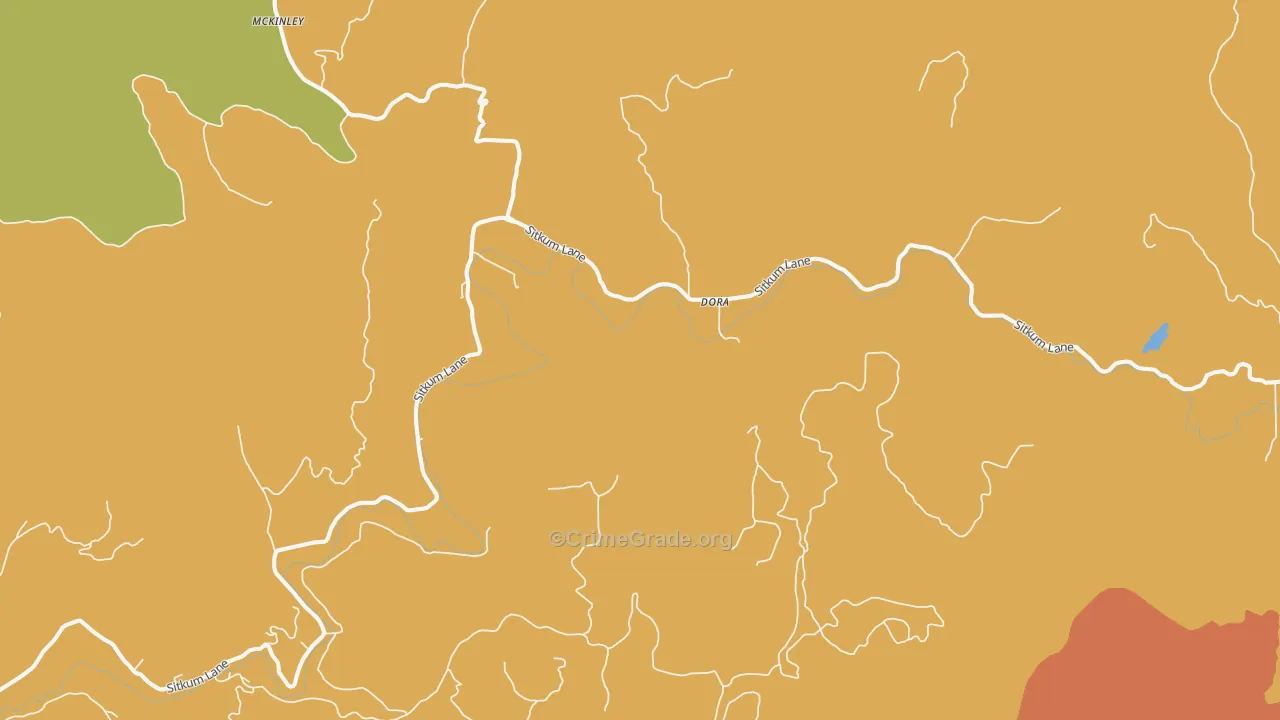 Dora, OR Map of Drug-Related Crime Rates