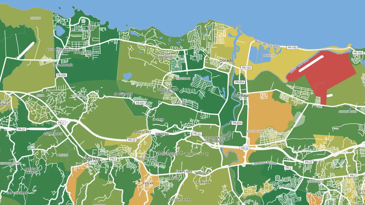 Dorado Municipio, PR Map of Drug-Related Crime Rates