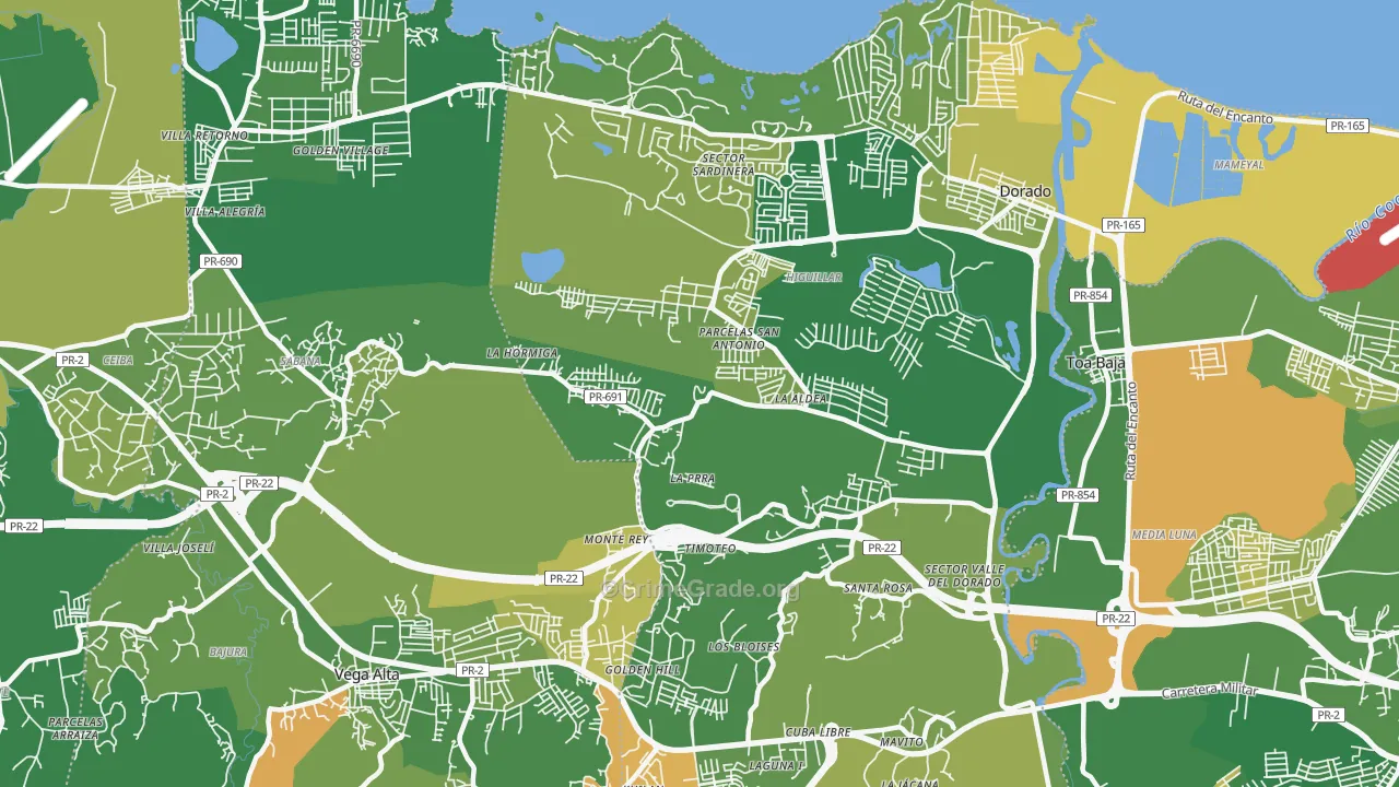 Dorado, PR Map of Drug-Related Crime Rates