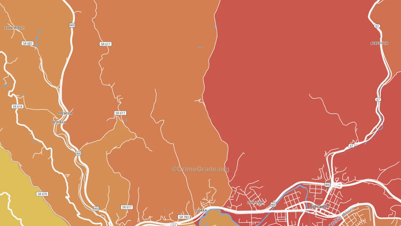 Doran, VA Map of Drug-Related Crime Rates