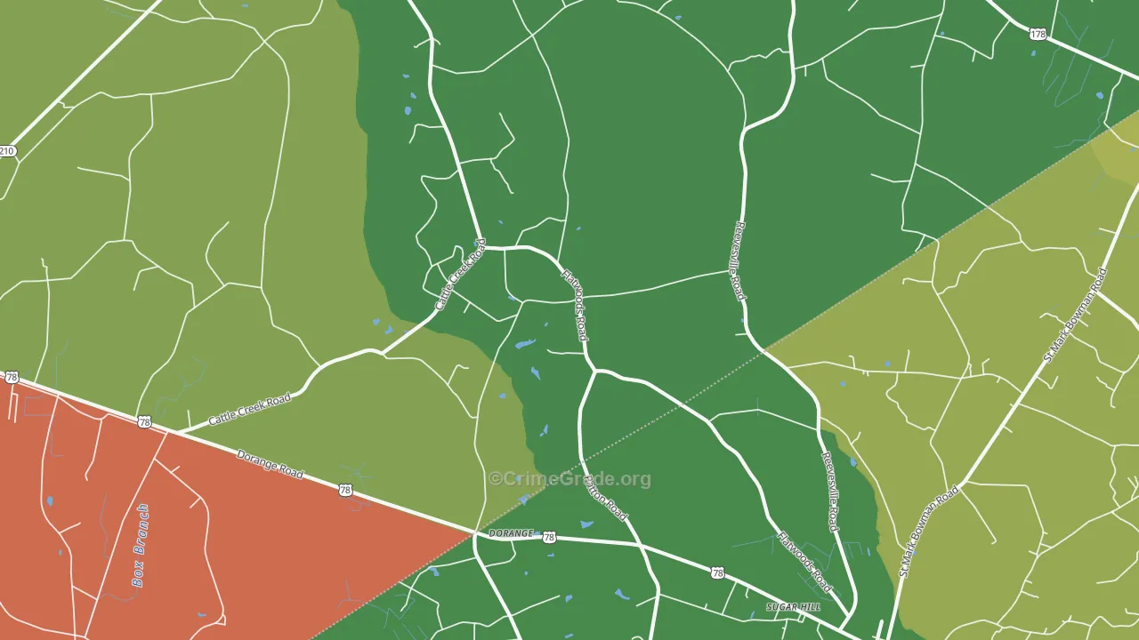 Dorange, SC Map of Drug-Related Crime Rates
