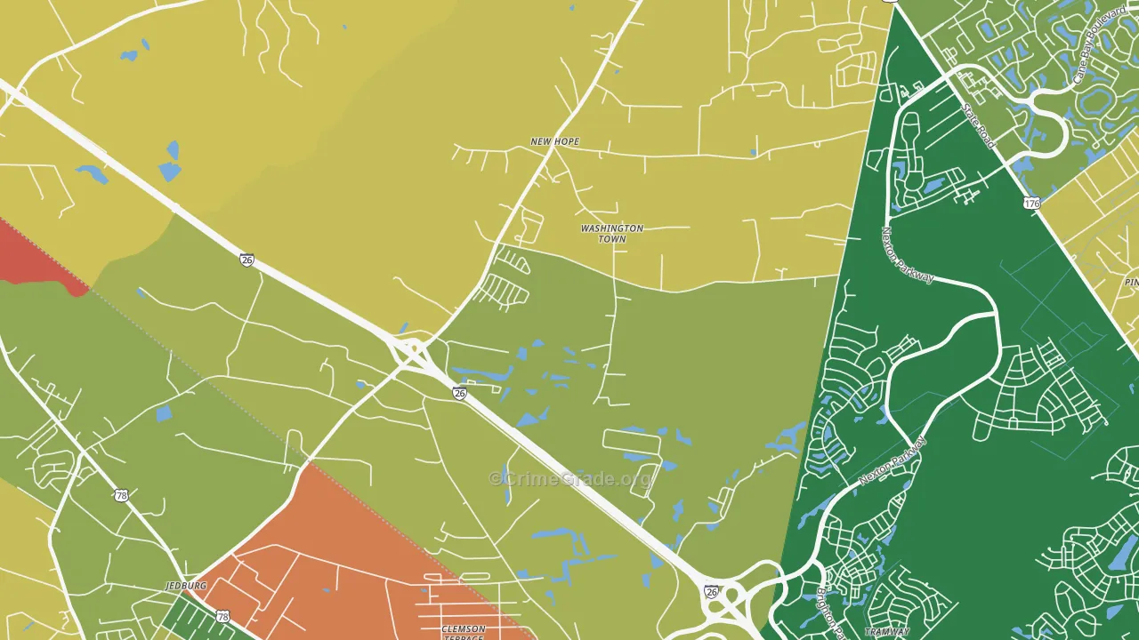 Dorchester Estates, SC Map of Drug-Related Crime Rates