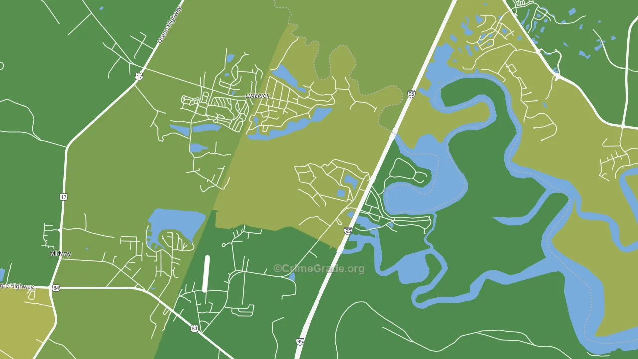 Dorchester, GA Map of Drug-Related Crime Rates