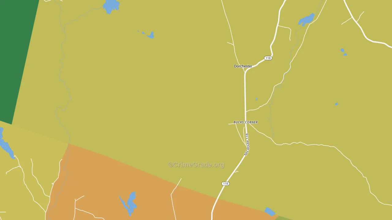 Dorchester, NH Map of Drug-Related Crime Rates