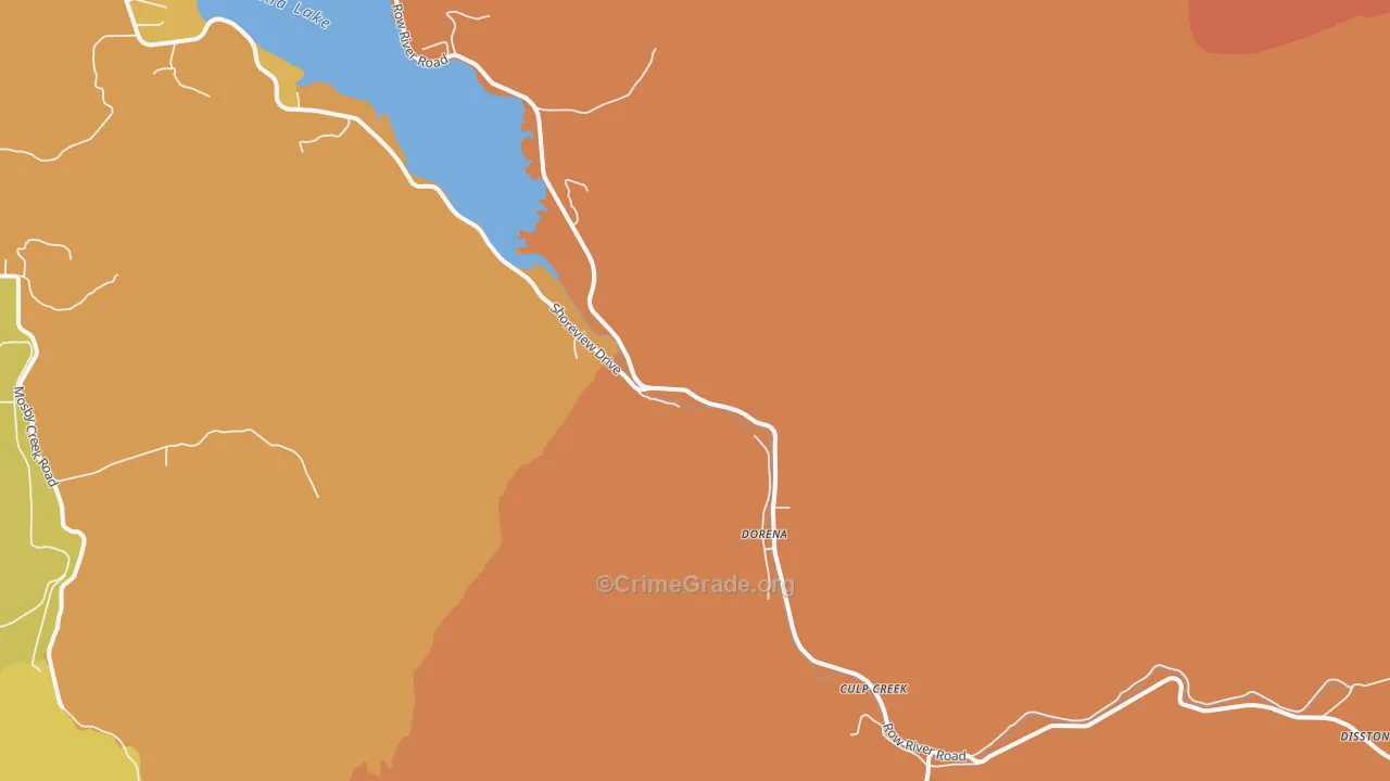 Dorena, OR Map of Drug-Related Crime Rates