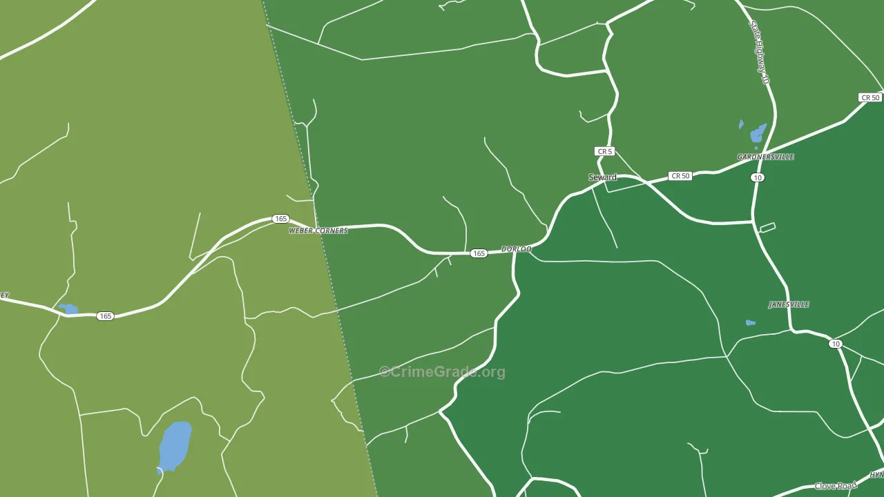 Dorloo, NY Map of Drug-Related Crime Rates