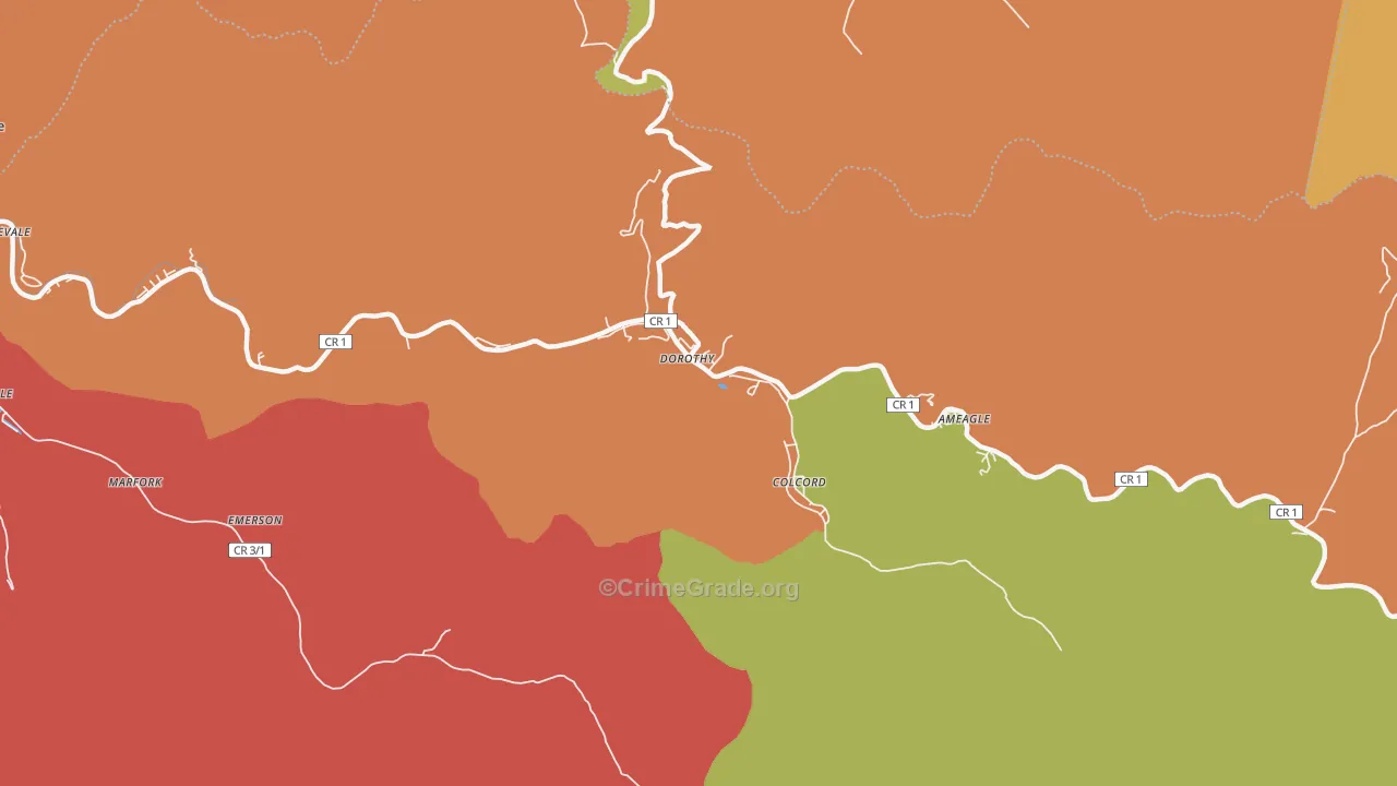 Dorothy, WV Map of Drug-Related Crime Rates