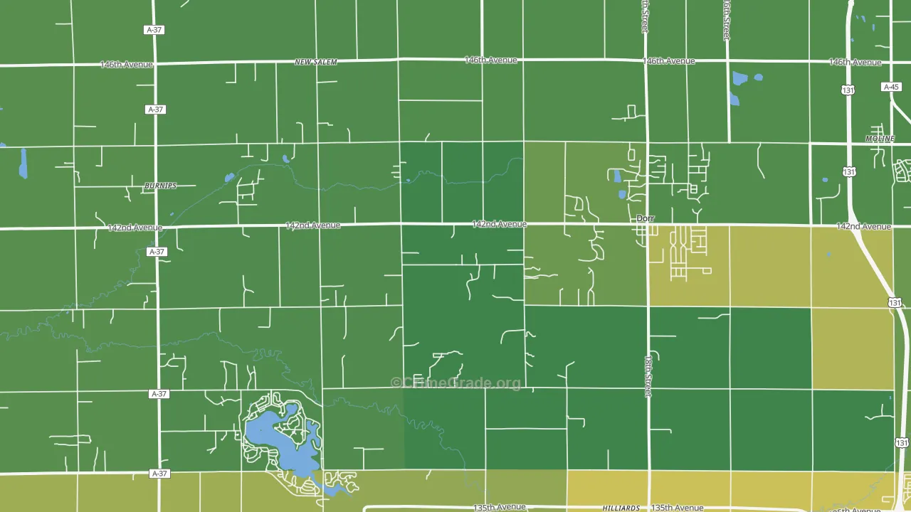 Dorr, MI Map of Drug-Related Crime Rates