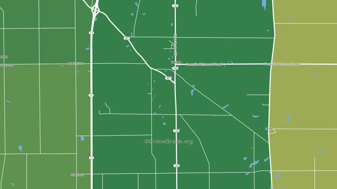 Dorset, OH Map of Drug-Related Crime Rates