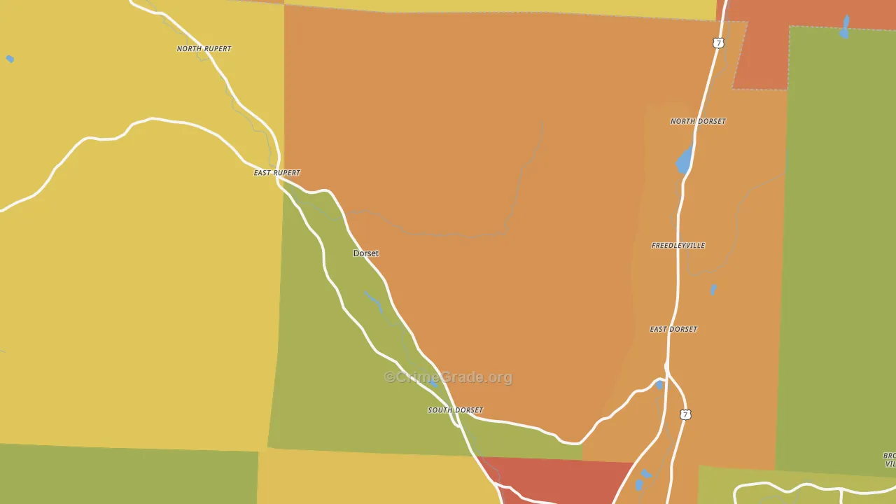 Dorset, VT Map of Drug-Related Crime Rates