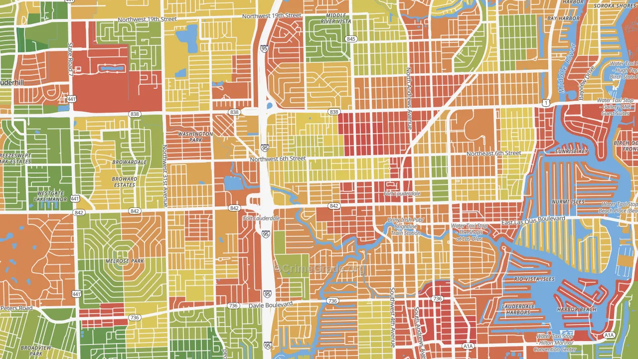 Dorsey-Riverbend, Fort Lauderdale, FL Map of Drug-Related Crime Rates