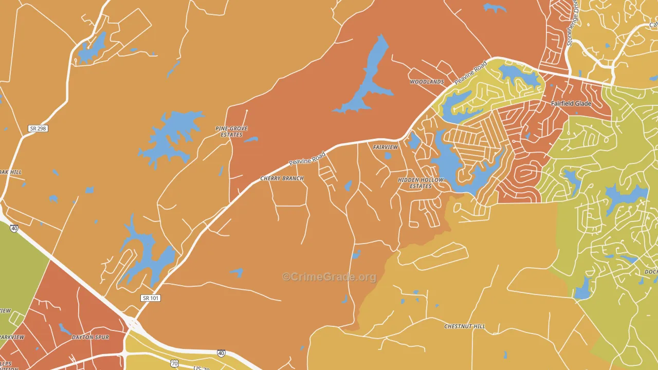 Dorton, TN Map of Drug-Related Crime Rates
