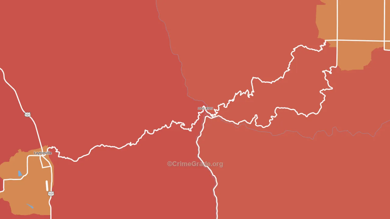 Dos Rios, CA Map of Drug-Related Crime Rates