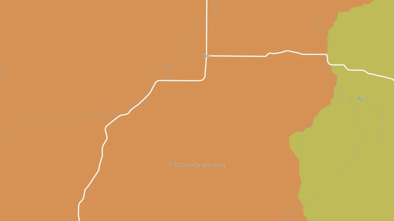Doss, TX Map of Drug-Related Crime Rates
