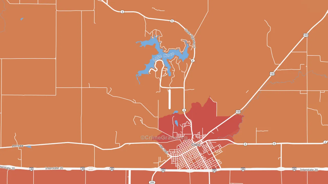 Dothan, TX Map of Drug-Related Crime Rates