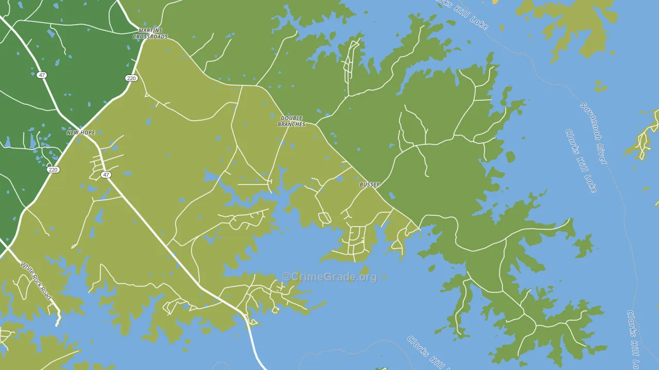 Double Branches, GA Map of Drug-Related Crime Rates