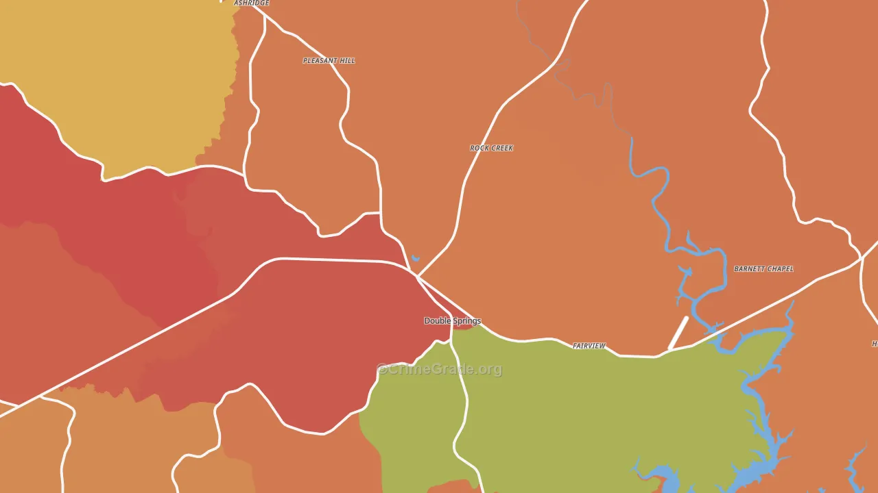 Double Springs, AL Map of Drug-Related Crime Rates