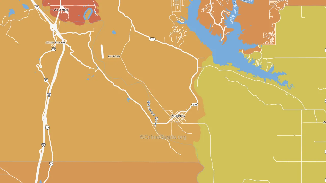 Dougherty, OK Map of Drug-Related Crime Rates