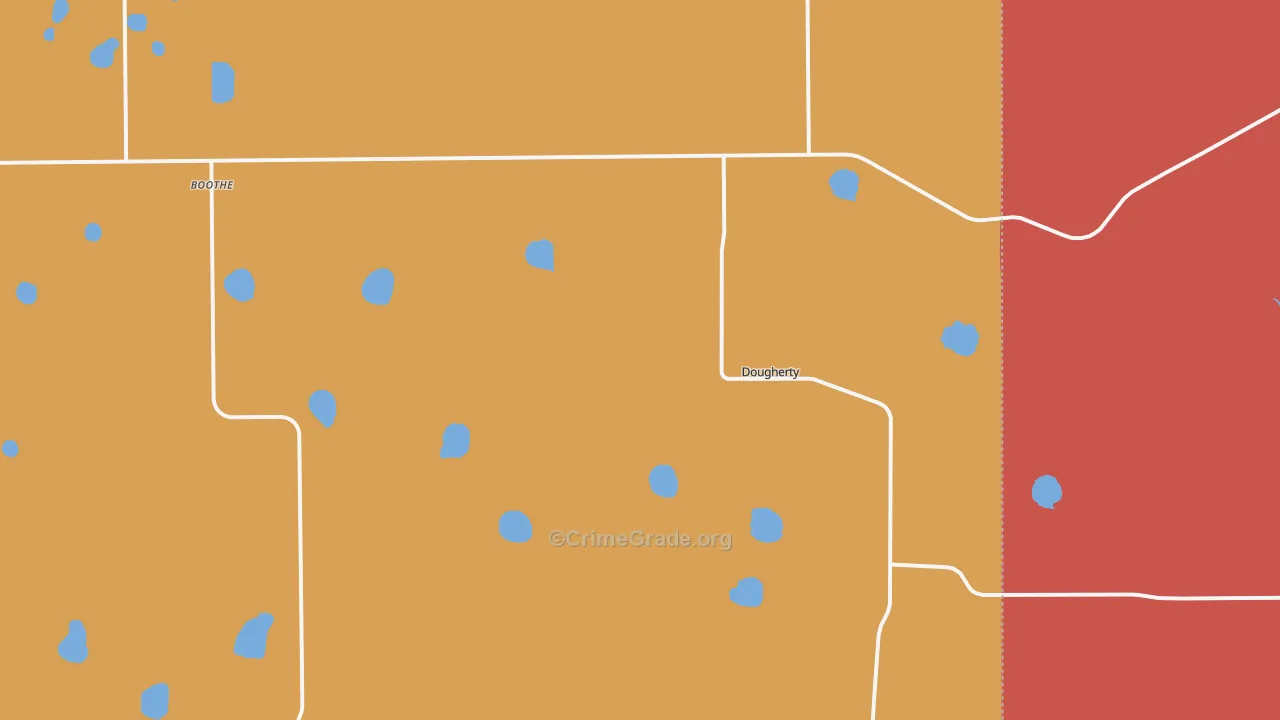 Dougherty, TX Map of Drug-Related Crime Rates