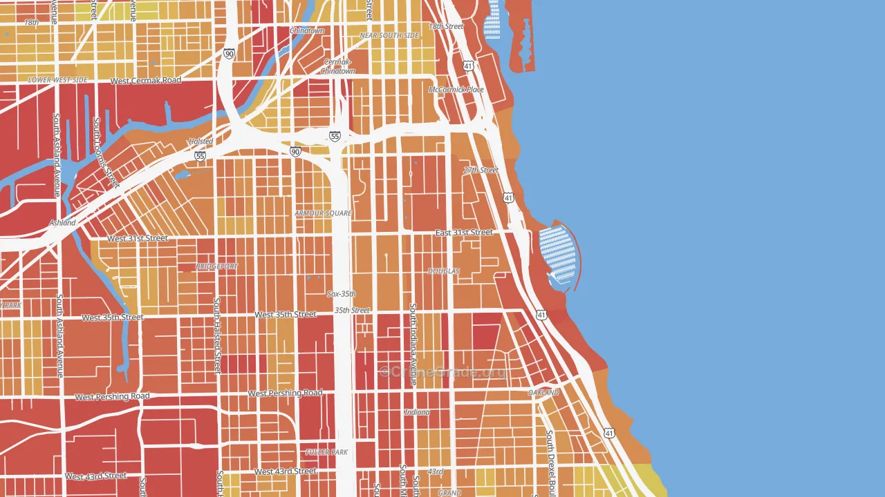 Douglas, Chicago, IL Map of Drug-Related Crime Rates