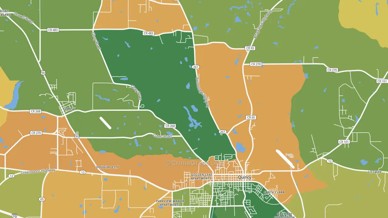 Douglas City, FL Map of Drug-Related Crime Rates