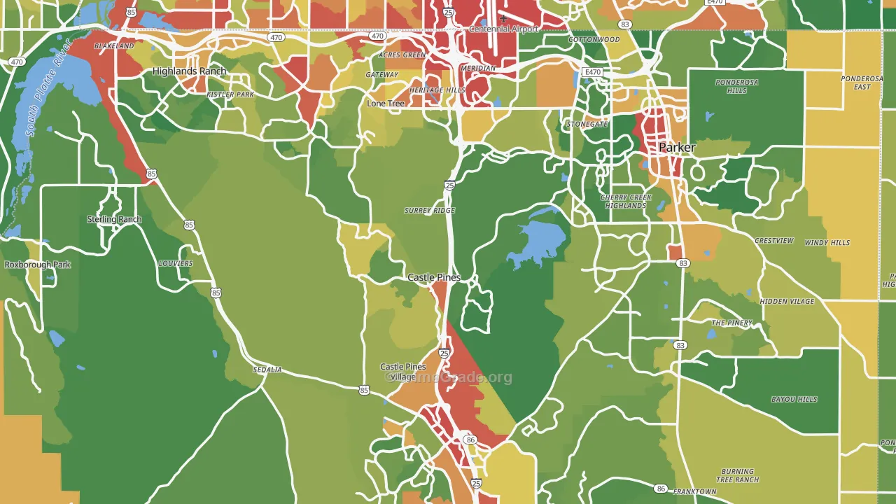 Douglas County, CO Map of Drug-Related Crime Rates