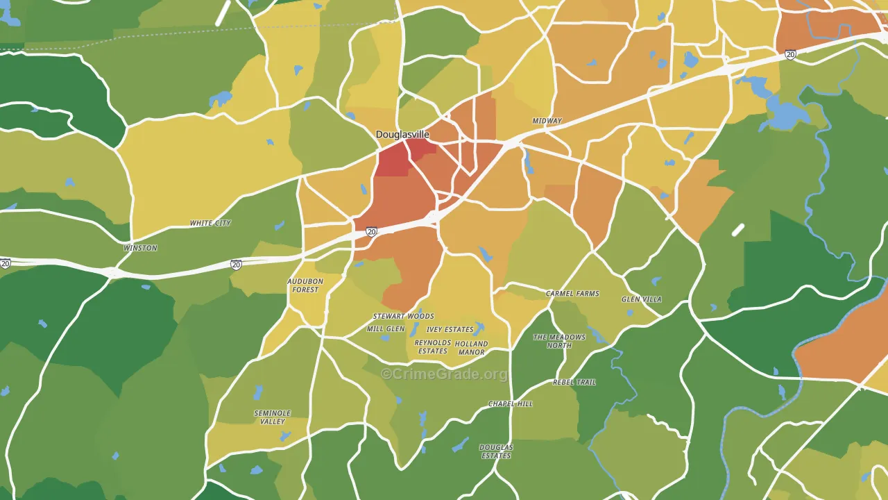 Douglas County, GA Map of Drug-Related Crime Rates
