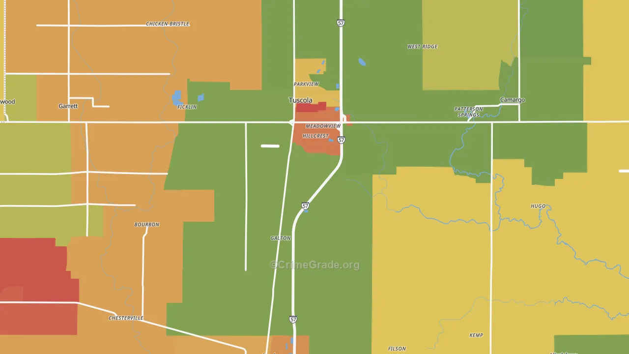 Douglas County, IL Map of Drug-Related Crime Rates
