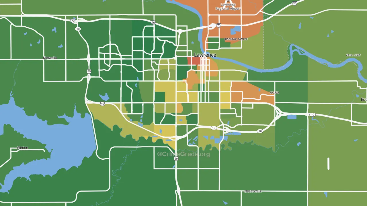 Douglas County, KS Map of Drug-Related Crime Rates