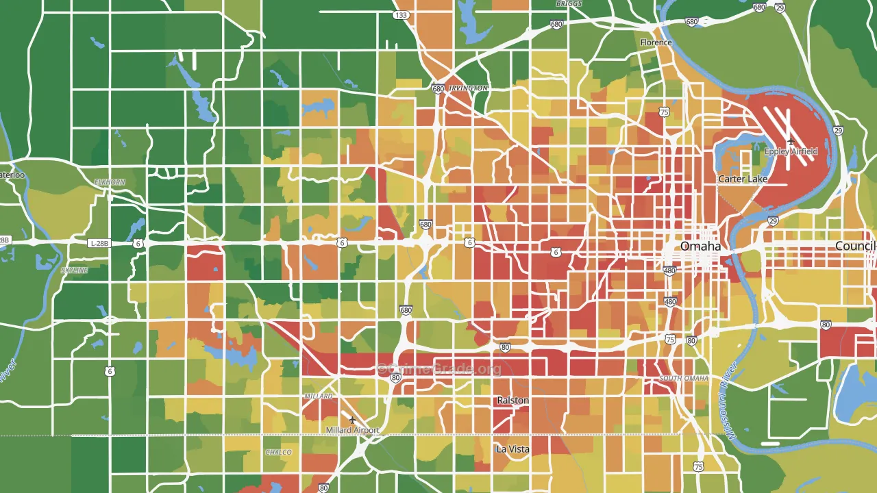 Douglas County, NE Map of Drug-Related Crime Rates