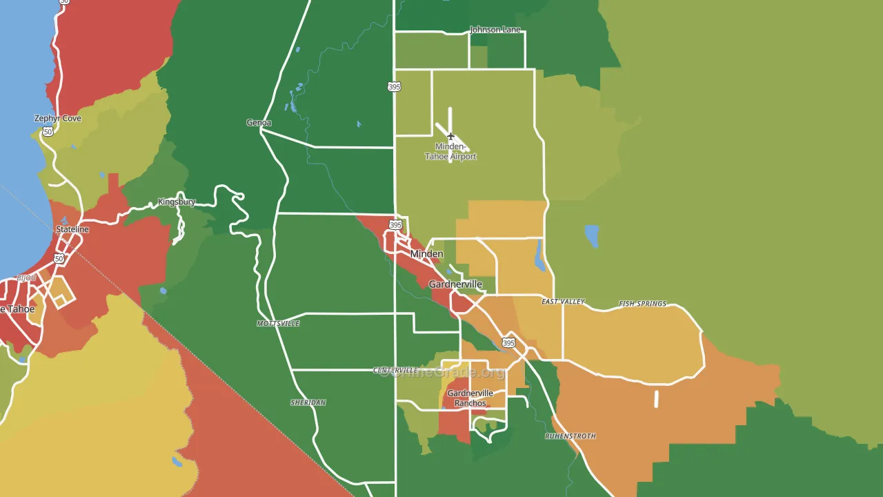 Douglas County, NV Map of Drug-Related Crime Rates