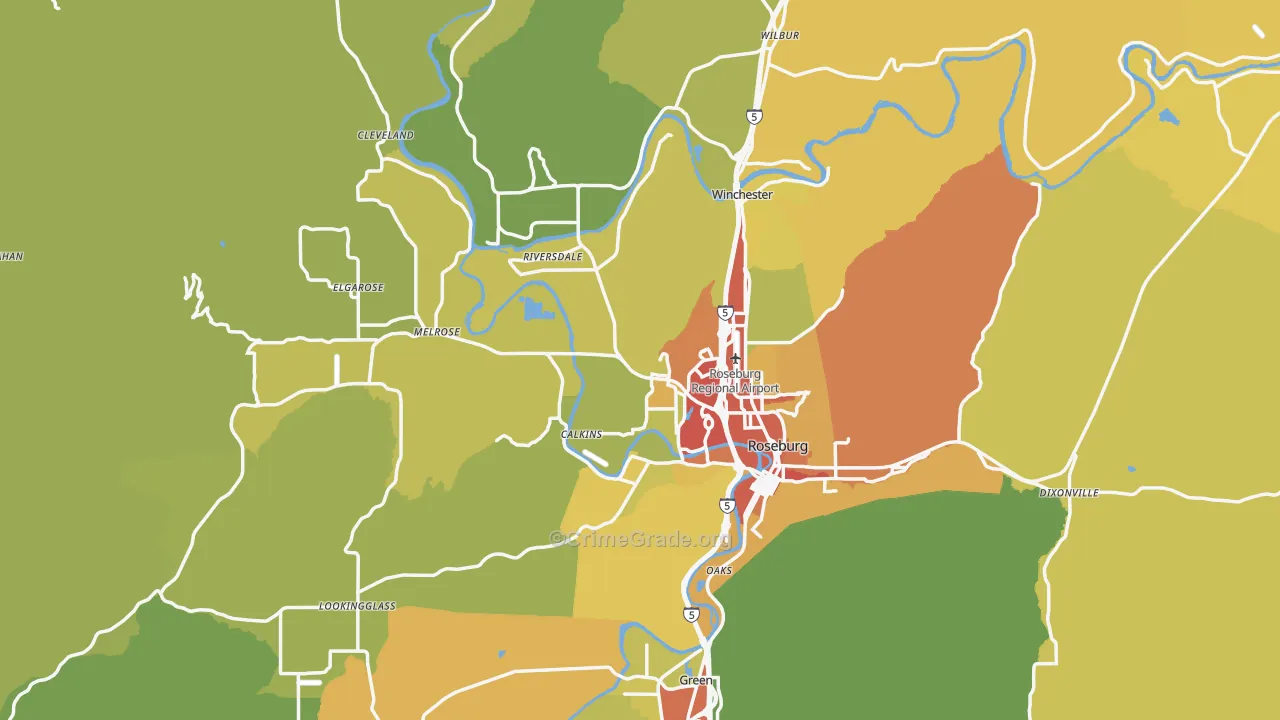 Douglas County, OR Map of Drug-Related Crime Rates