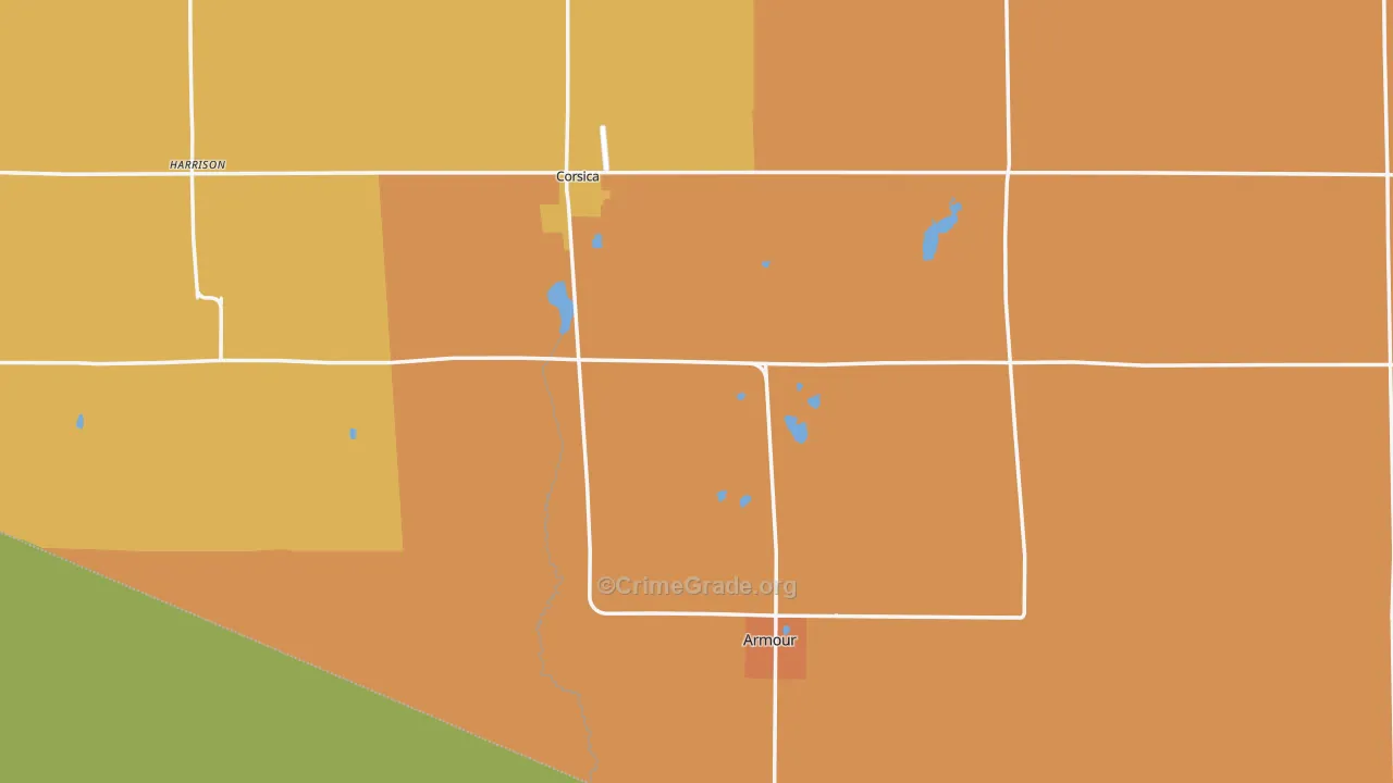 Douglas County, SD Map of Drug-Related Crime Rates