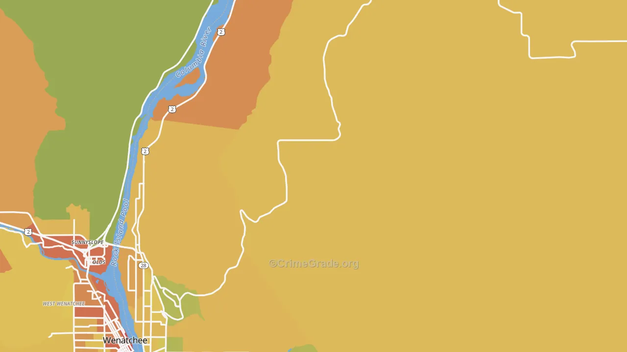 Douglas County, WA Map of Drug-Related Crime Rates