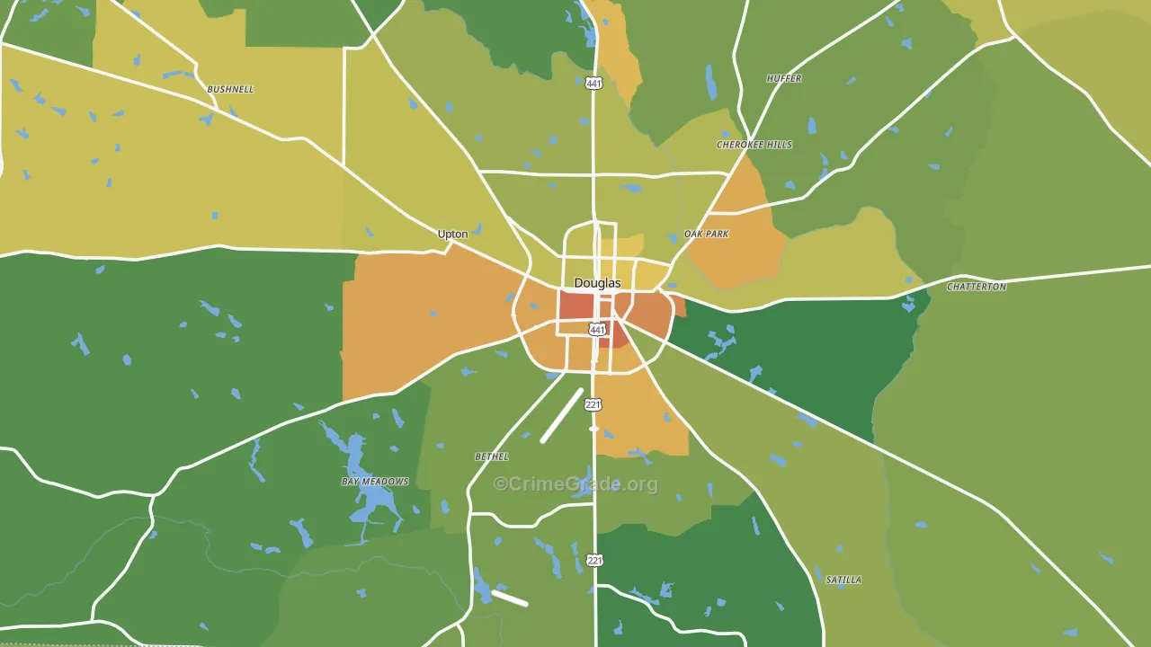 Douglas, GA Map of Drug-Related Crime Rates