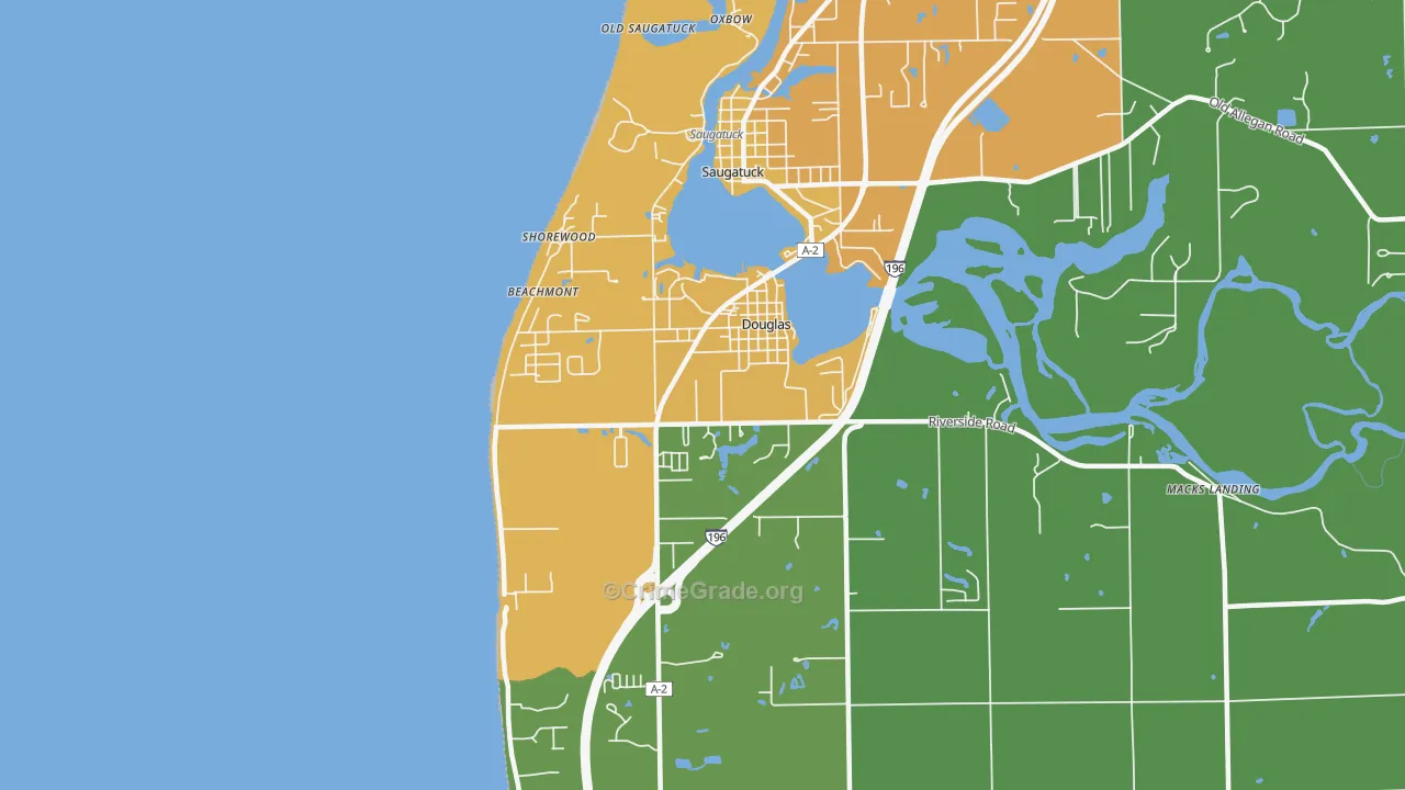 Douglas, MI Map of Drug-Related Crime Rates