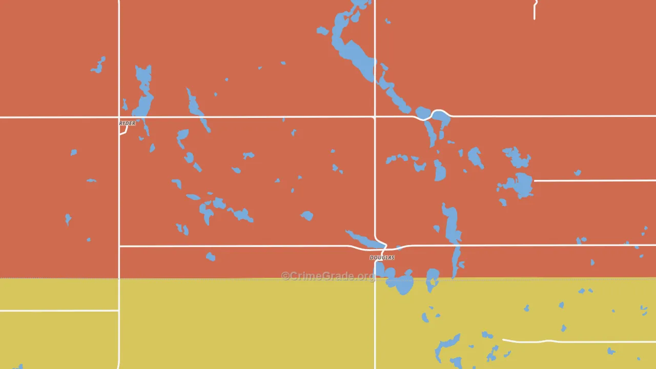 Douglas, ND Map of Drug-Related Crime Rates